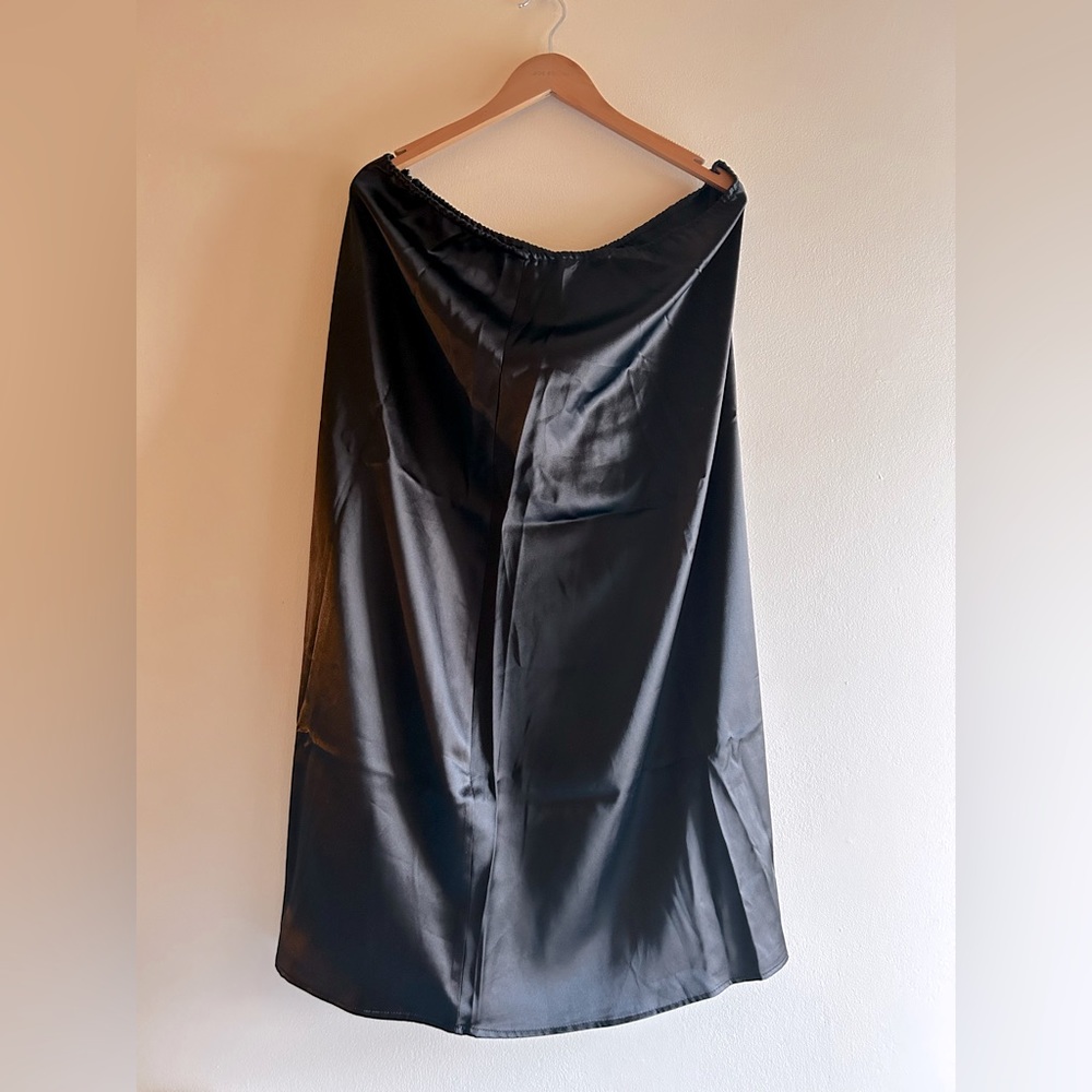 Cider Black Satin Skirt